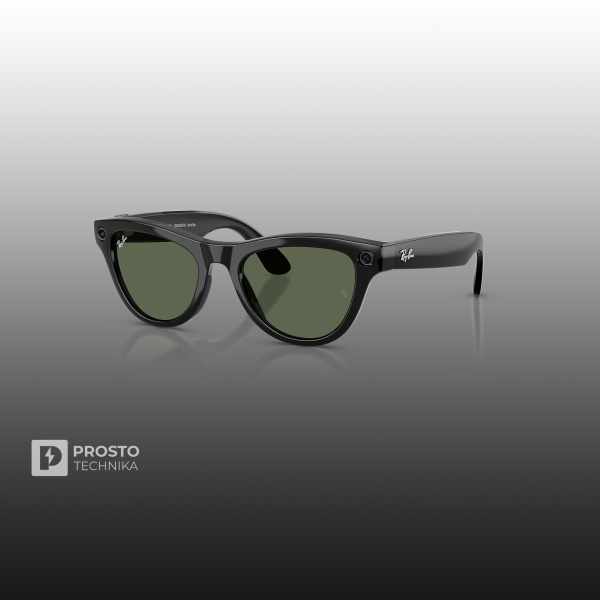 Ray-Ban Skyler (Gen 2) Глянцевый Чёрный с Зелёными Линзами (Зелёный)